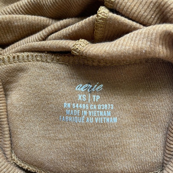 Aerie Mustard Yellow Rib Turtleneck Oversized Pullover Sweatshirt Xsmall Women’s - Picture 9 of 11